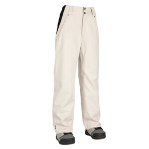 Airblaster Glacier Series Pants | Cream Wide-leg Snow Pants w/ Black Side Detail